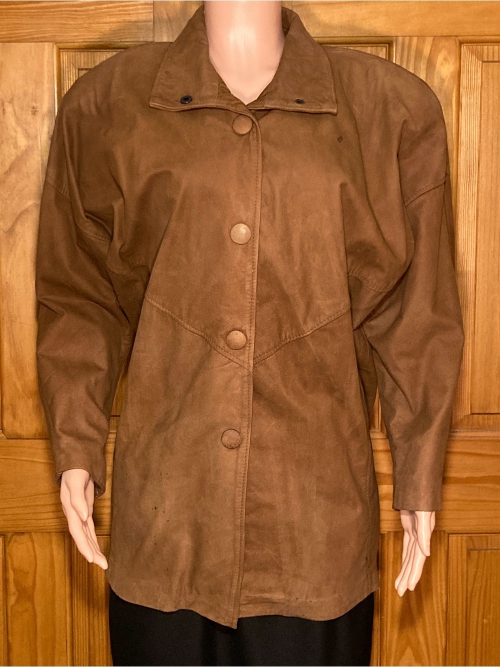 EUC Comint Vintage 80s Leather Coat Jacket Brown Size S Small